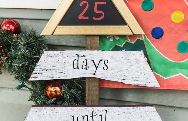 Fence Board Chalkboard Christmas Countdown