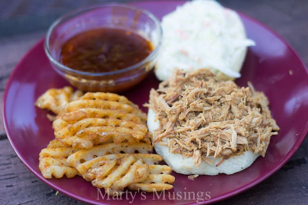 A close up of a plate of food