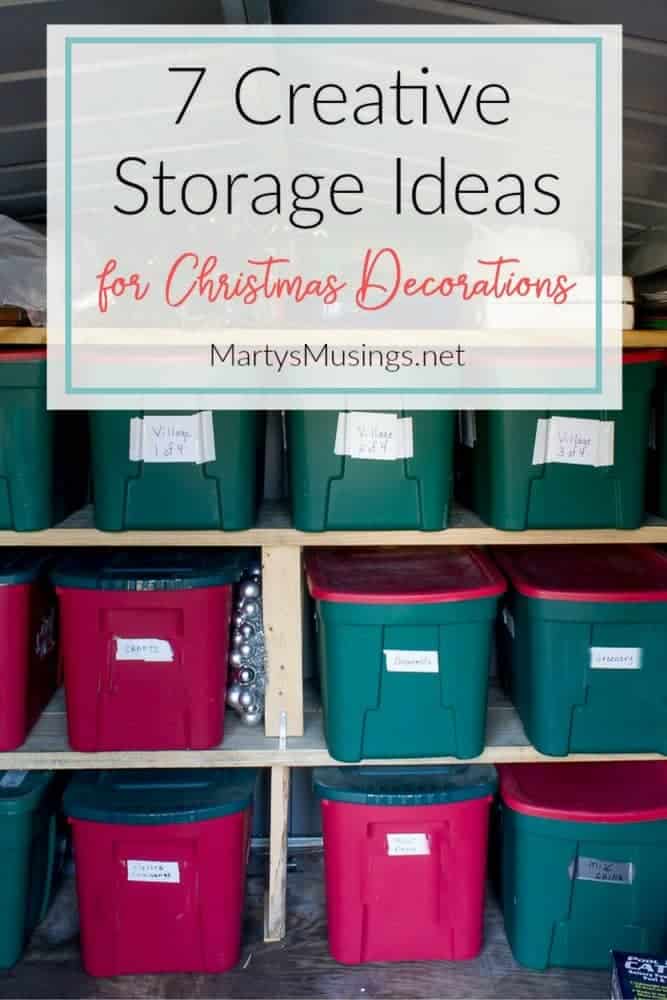 Running out of room in your closets? These 7 simple and inexpensive storage ideas for Christmas decorations will get you organized quickly!