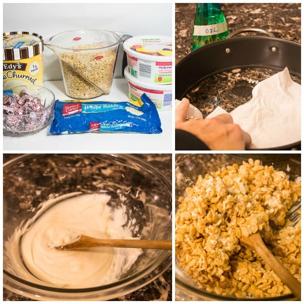 Easy Ice Cream Cake Recipe with Rice Krispies - Marty's Musings