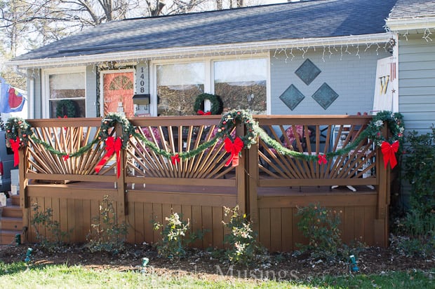 A garden in front of a house