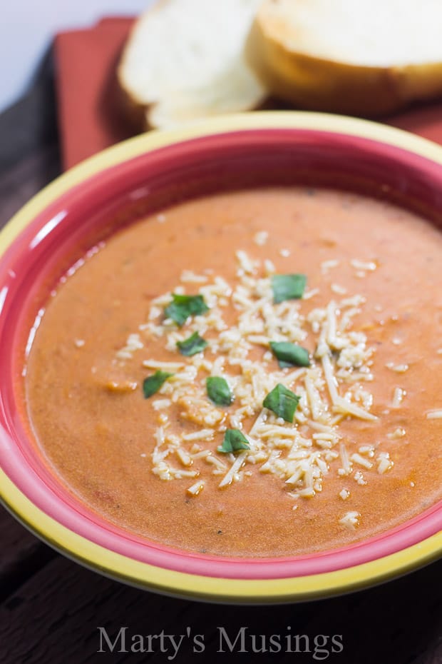 Slow Cooker Tomato Basil Soup - Marty's Musings