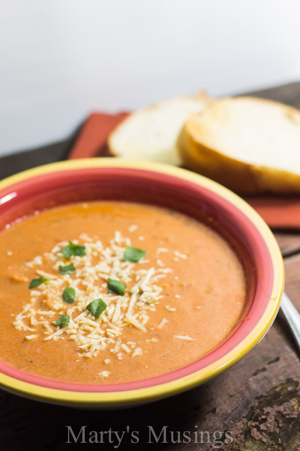 Slow Cooker Tomato Basil Soup - Marty's Musings