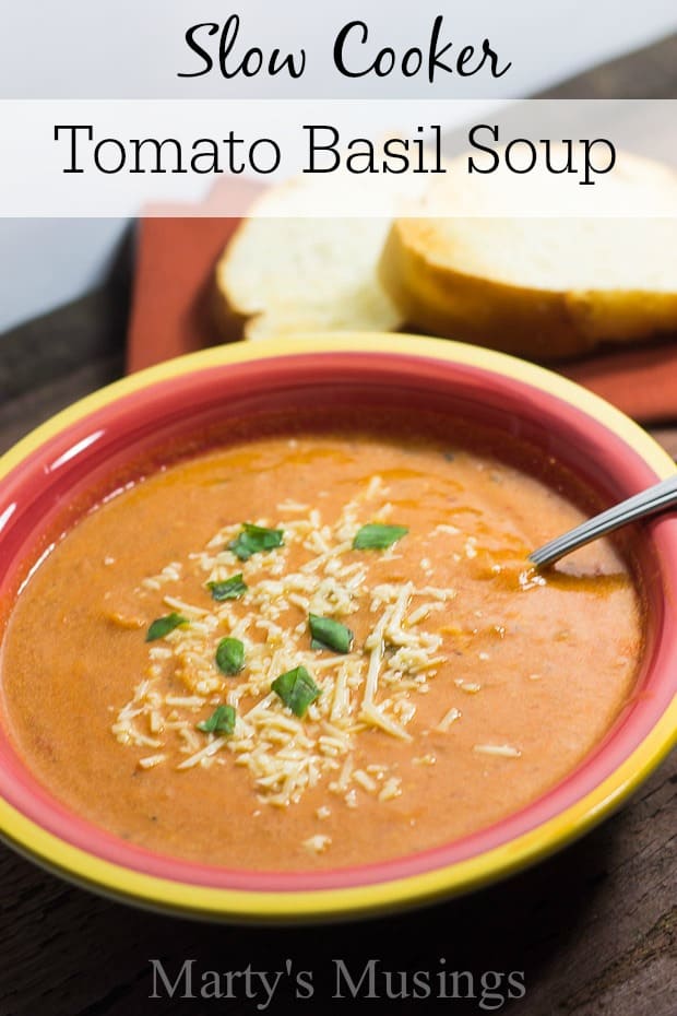 Slow Cooker Tomato Basil Soup - Marty's Musings