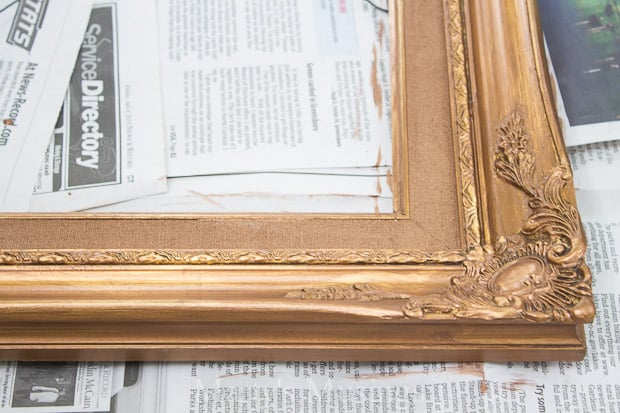 Painted gold vintage picture frame