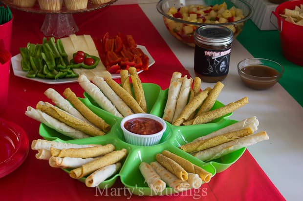 Food table at Cinco de Mayo party