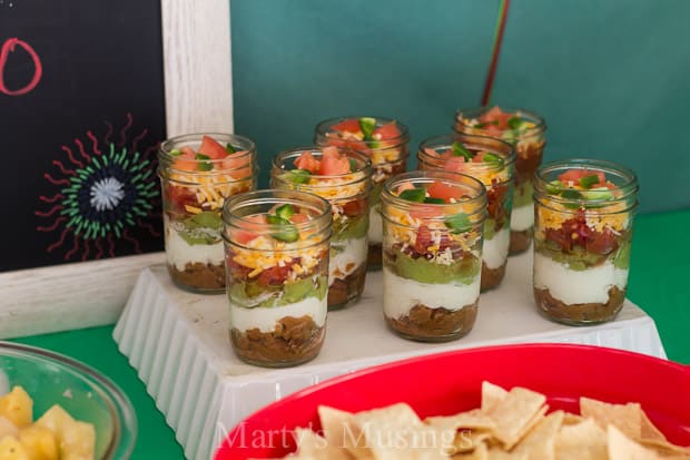 7 layer dip in mason jars