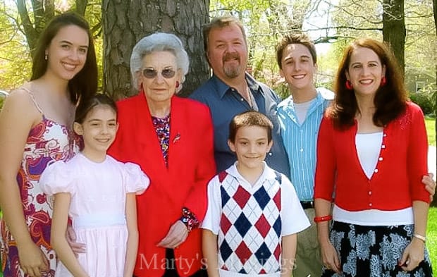 Family dressed in Easter clothes