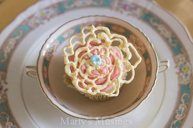 A plate of food on a table, with Blue and Yellow