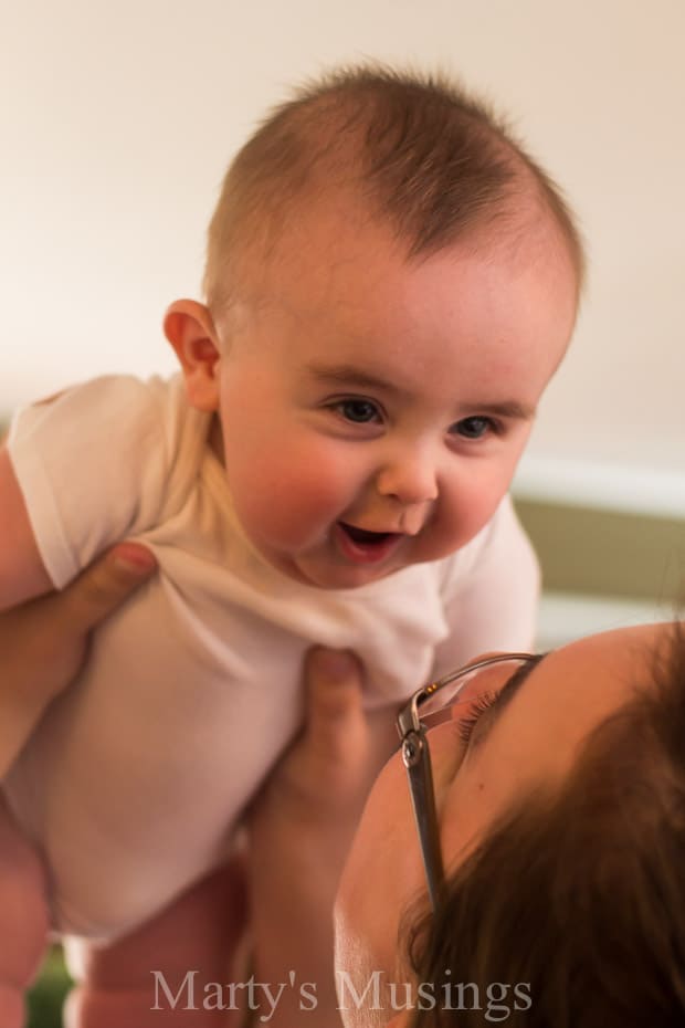 A person holding a baby