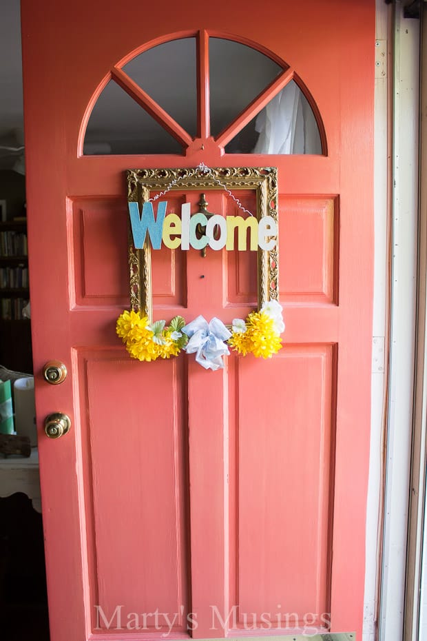 A pink door