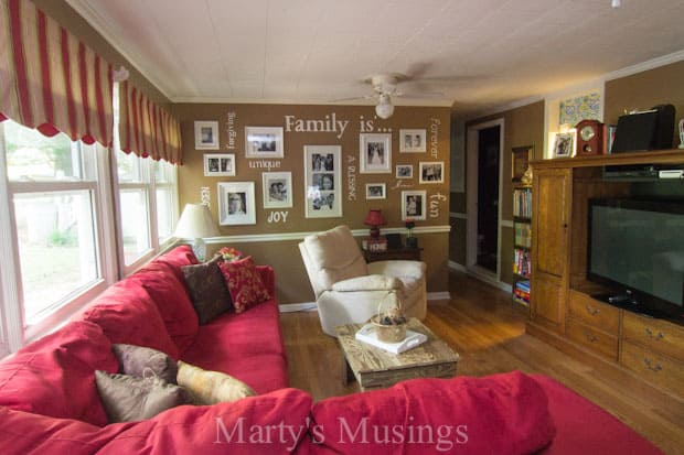 A flat screen tv sitting in a living room