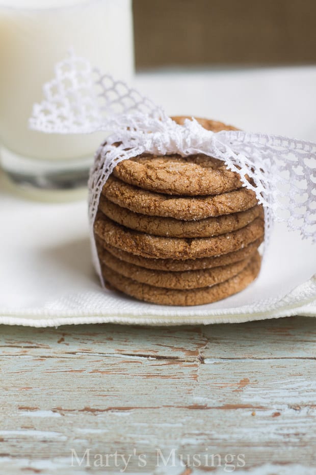 Molasses cookies wrapped in lace