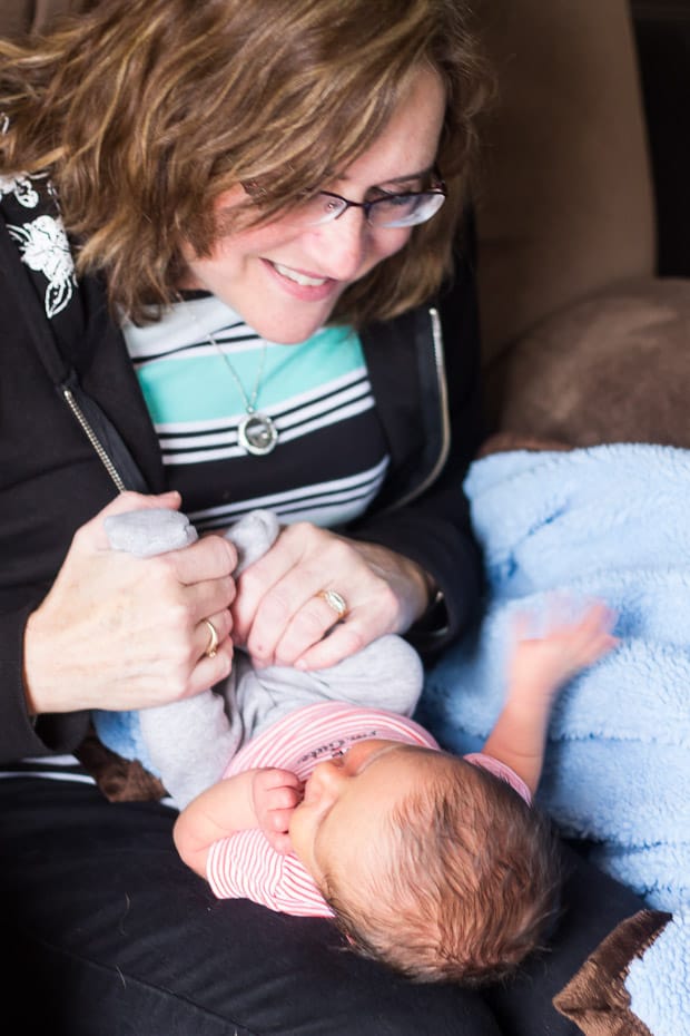 A person holding a baby