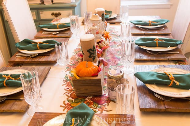 A table full of food, with Thanksgiving