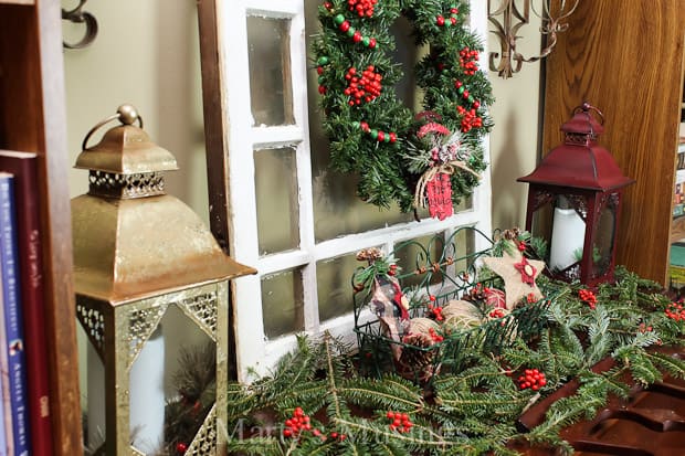 A christmas tree in a room