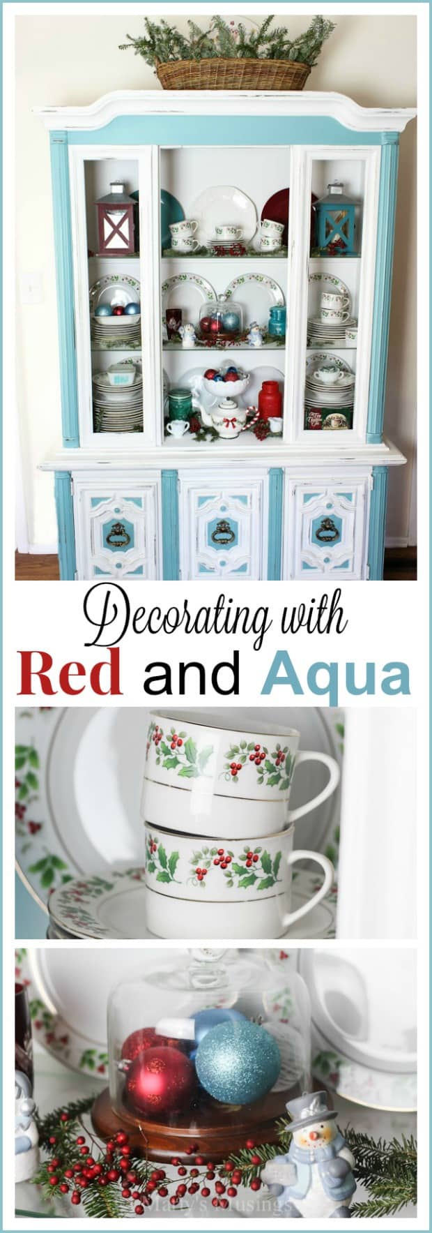 Decorating with red and aqua is a great new color combination and the kitchen is a perfect place to try it. Use it with a pop of color or brighter splashes for more emphasis. 