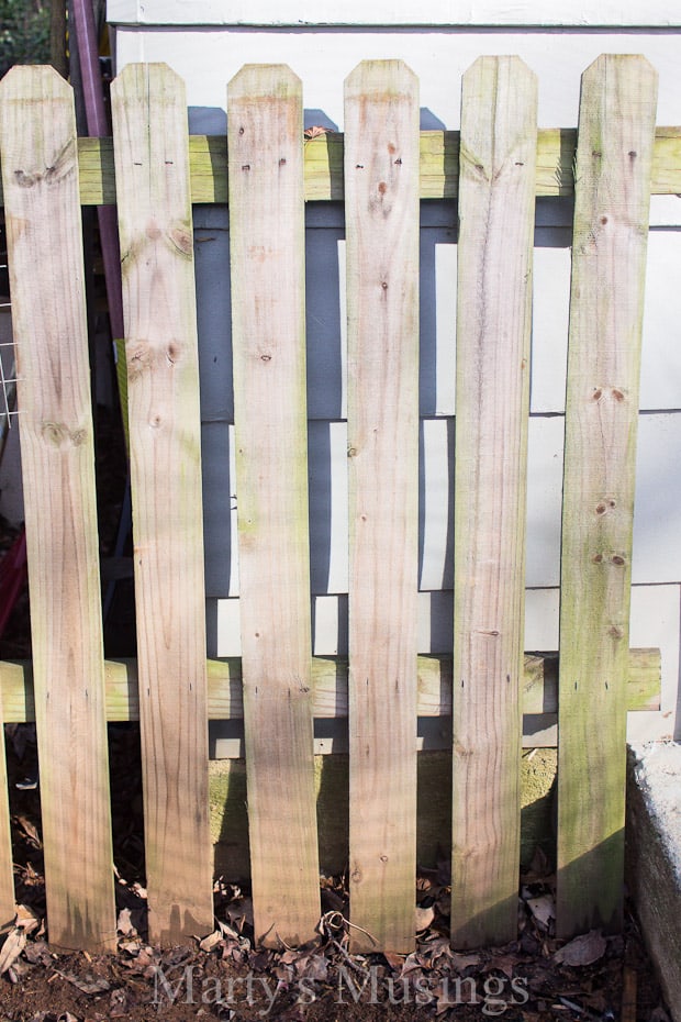 A row of wooden fence