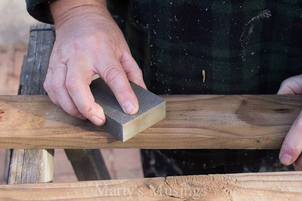 A wooden cutting board, with Fence and Night