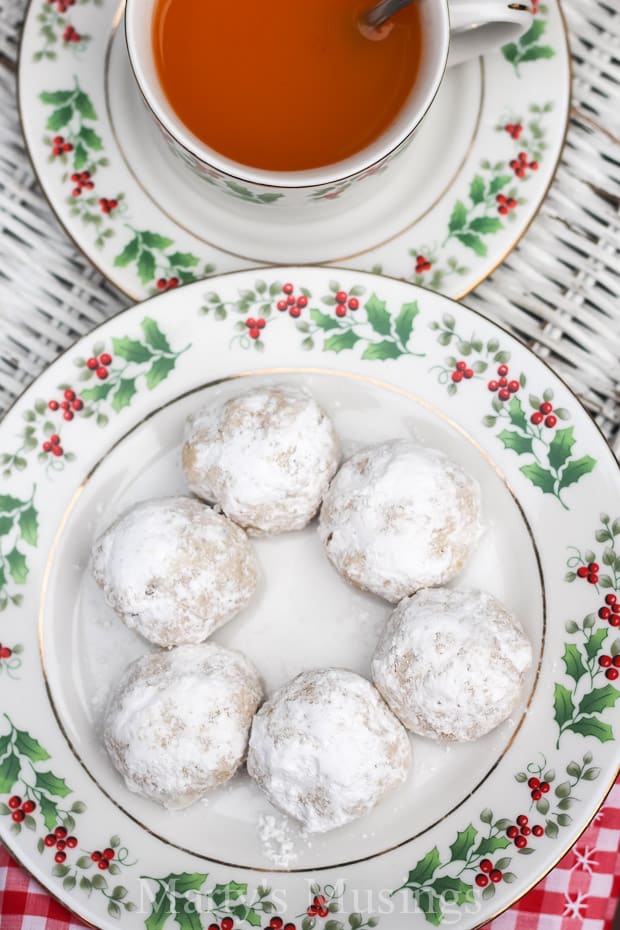 A close up of a plate of food on a table, with Cookie and Wedding