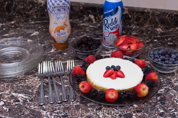 A tray of food on a table, with Fruit