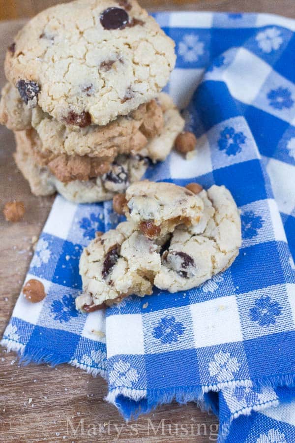 A piece of food, with Cookie and Chocolate chip