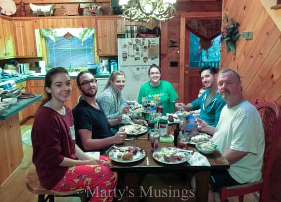 A group of people sitting at a table