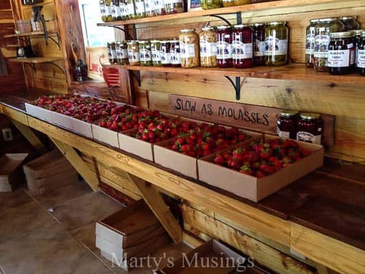 A store filled with lots of food, with Strawberry and Pie