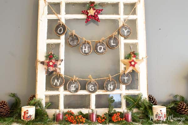 DIY Chalkboard Banner Wood Slices