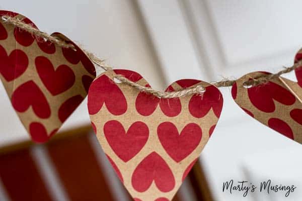 Hearts on a string as a banner