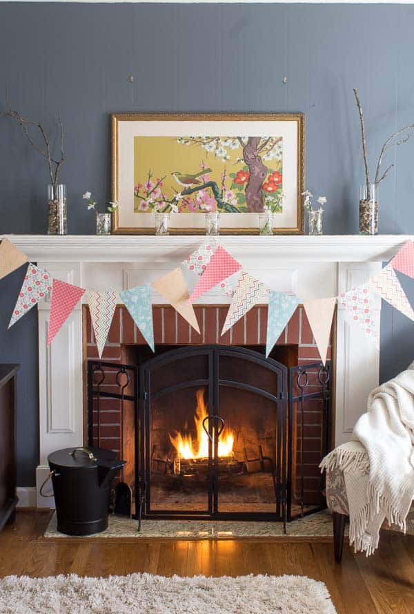 A living room filled with furniture and a fire place