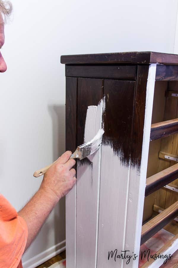 Painting side of wooden dresser