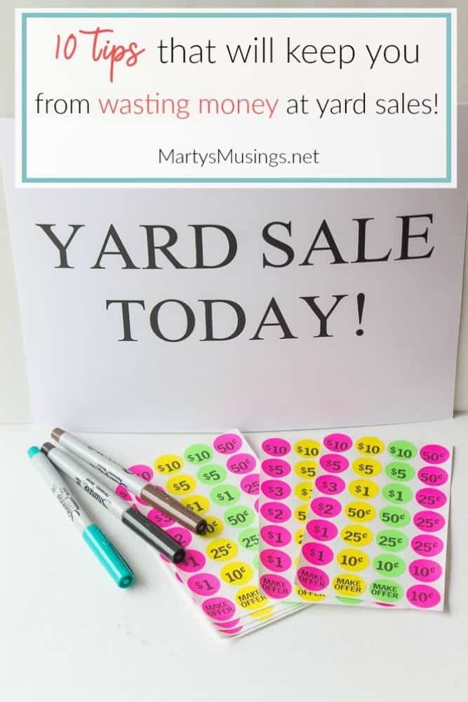 Yard sale sign and pricing stickers