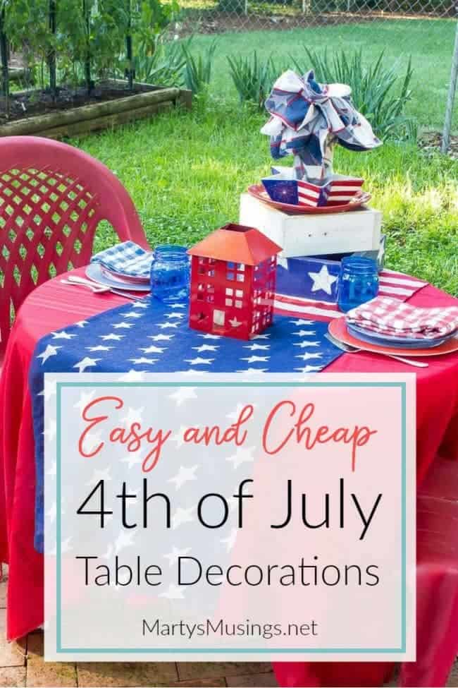 This easy red white and blue tablescape can be created for the 4th of July holiday by using what you already have in your home, saving you both time AND money!