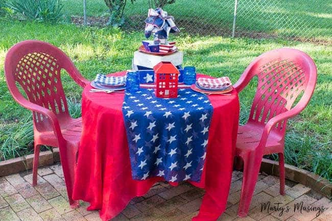 Easy Red White and Blue Tablescape for the 4th of July