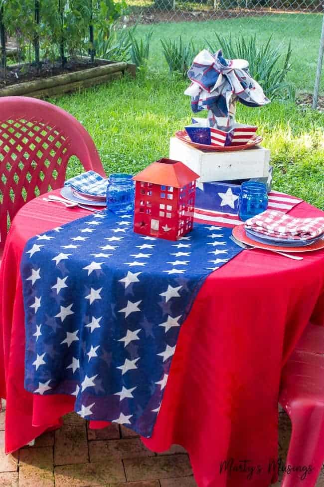 A person sitting at a picnic table