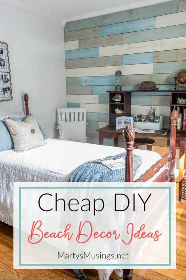 Inexpensive DIY Beach Decor Ideas and Small Bedroom Reveal | Marty's