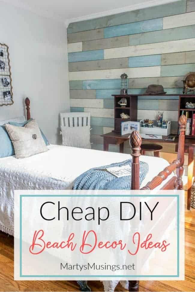 inexpensive diy beach decor ideas and small bedroom reveal | marty's