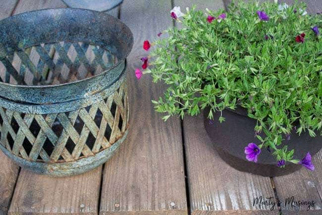 A vase of flowers sitting on top of a wooden table