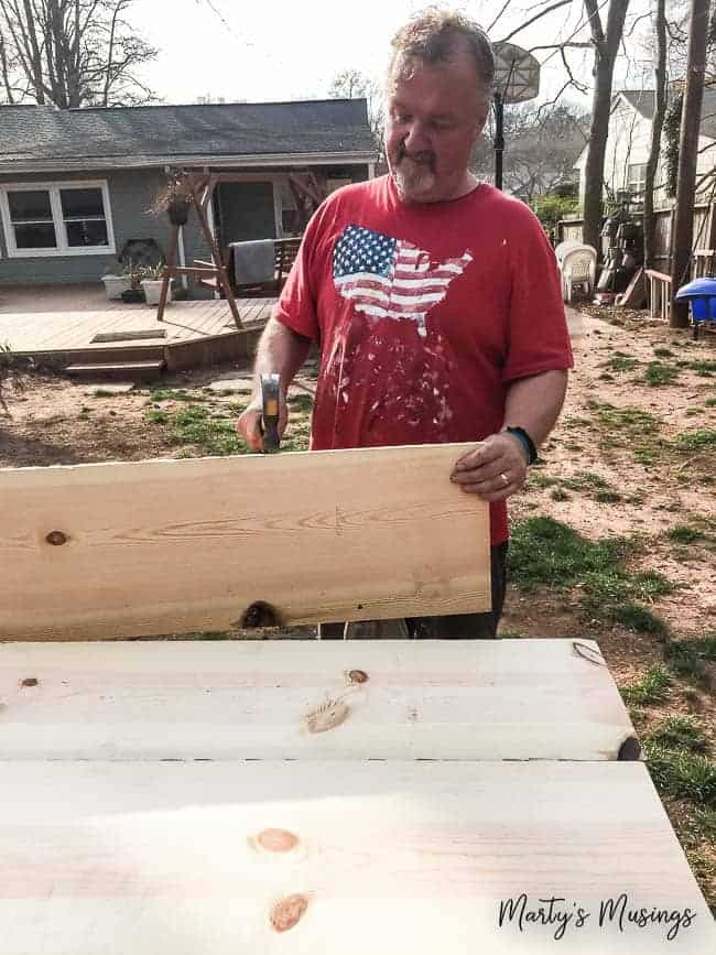 A man sitting on a bench