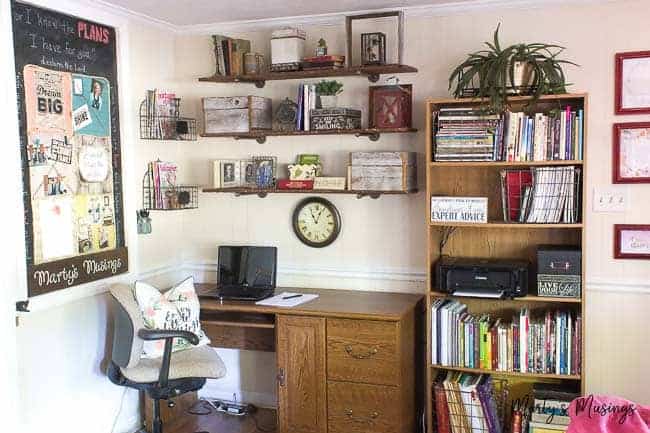 A room with a book shelf