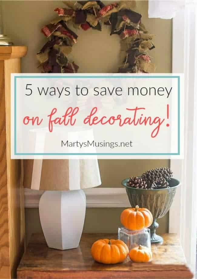 Great ideas for ways to save money on fall decorating, including tips on buying from thrift stores, using natural elements and shopping your own home!