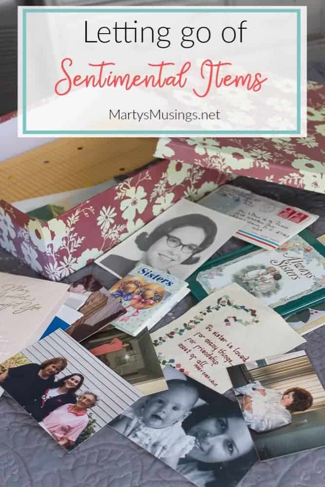 Letting go of sentimental items like pictures and cards