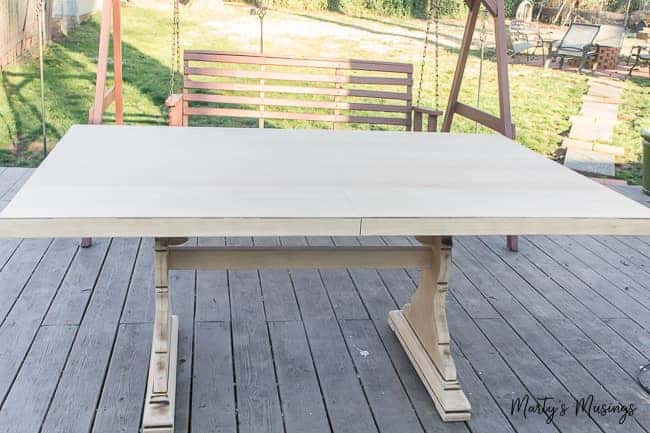 farmhouse kitchen table stripped of finish and ready for painting