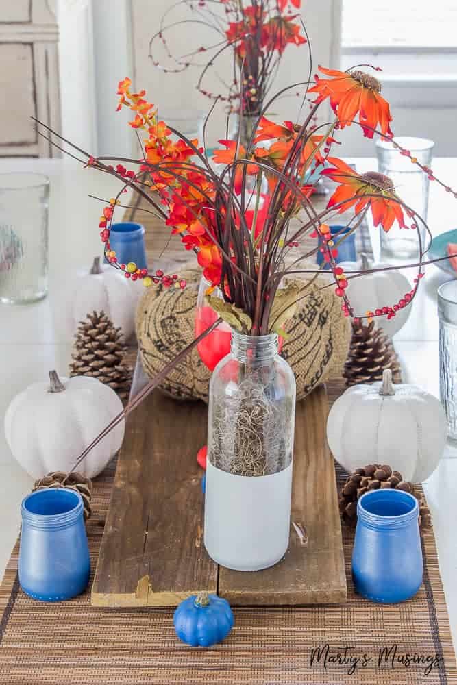 A vase of flowers on a table