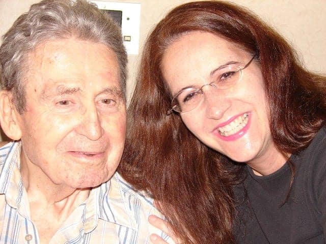 elderly father with daughter on Father's Day