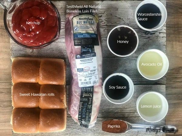 Ingredients for pork sliders