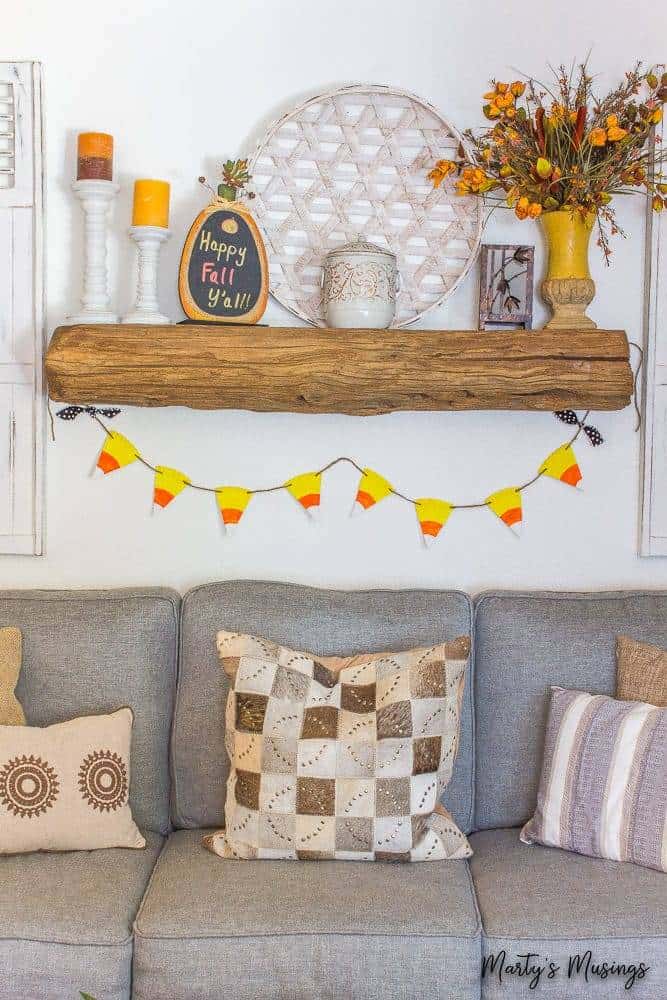 Candy Corn Banner using a paper plate