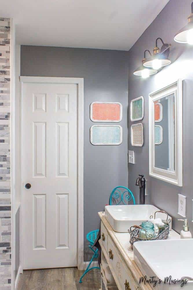 use pocket doors to make a small bathroom look larger