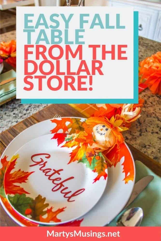 easy fall table from the dollar store